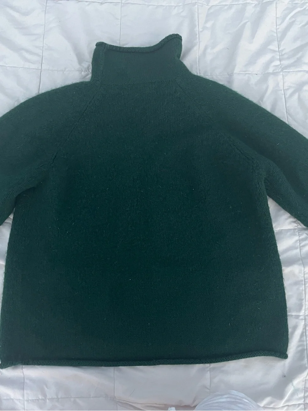 Vintage J Crew Wool Mock Turtleneck Sweater, Green, Size XL